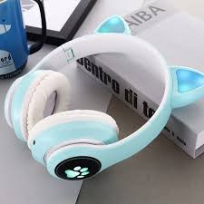 Cat Ears Headphones Flash Light Wireless With MIC Control LED Kid Girl Stereo Cute Music Helmet Bluetooth Phone Headset Earphone