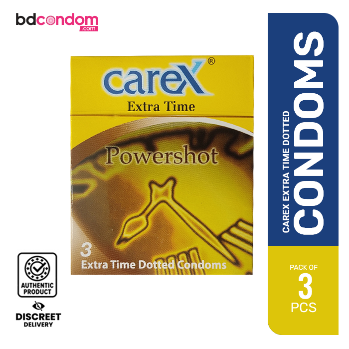 Carex Extra Time Powershot Dotted Condom - 3Pack(Made In Malaysia)