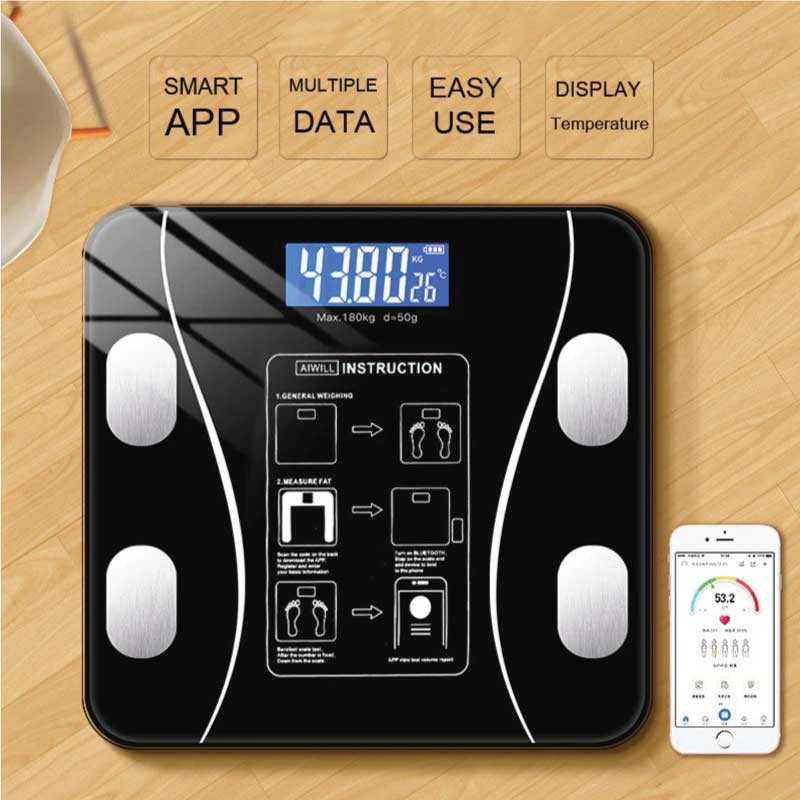 Wait Machine Bluetooth Body Fat Scale BMI Scale Smart Electronic ​Scales LED Digital Bathroom Weight Scale Balance Body Composition Analyzer