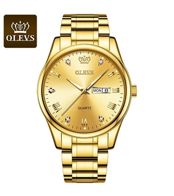 Olevs Waterproof Luxury Men’s Quartz Watch (Golden ) Product Code: 3288