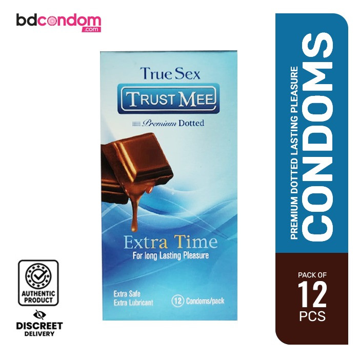 Trust Me Chocolate Premium Dotted Mutual Pleasure Condom - 12Pcs Pack