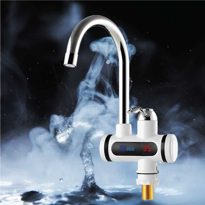 Instant Electric Digital Hot Water Tap for Besing-white ( Basine Mount) With LED Disply