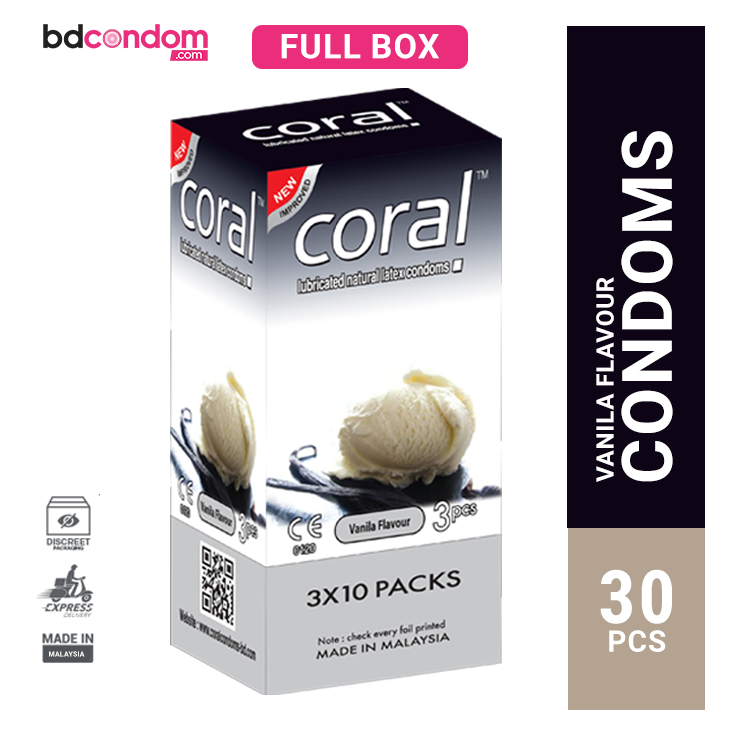 Coral Condom Vanila Flavour 3's Pack