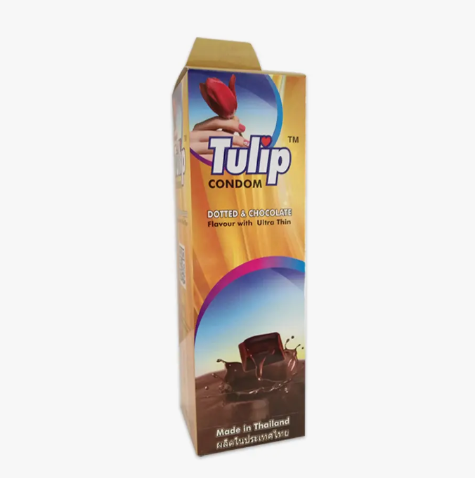 Tulip Condom Dotted & Chocolate Flavour with Ultra Thin - 3x10 = 30pcs (Thailand )