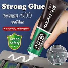 60g All-purpose No More Need Nail Glue Multi-Purpose Nail-Free Glue Quick-Drying Waterproof Invisible Strong Adhesive Sealant Glue Kitchen Bathroom Hanging Rack Fixed Glue for Plastic Glass Metal Cera