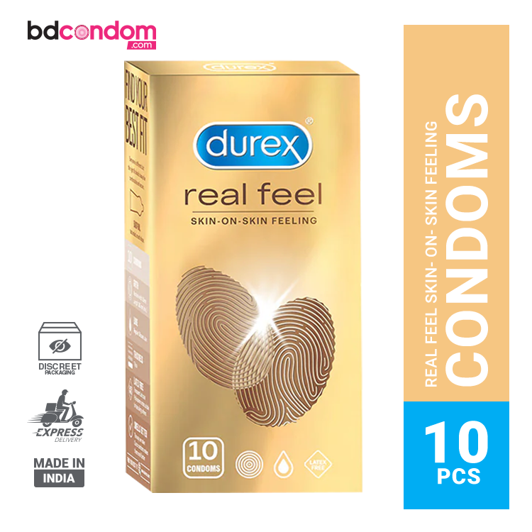 Durex Real Feel Skin on Skin Feeling Condom - 10Pcs Pack(Thailand)