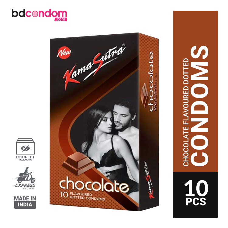 Kamasutra Chocolate Flavoured Dotted Condoms 10's Pack